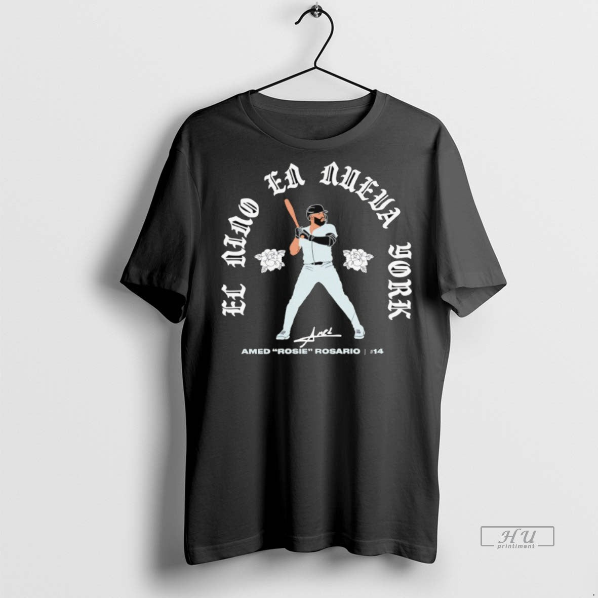 Officials Amed Rosie Rosario 14 New York Yankees El Nino En Nueva York Signature Tee