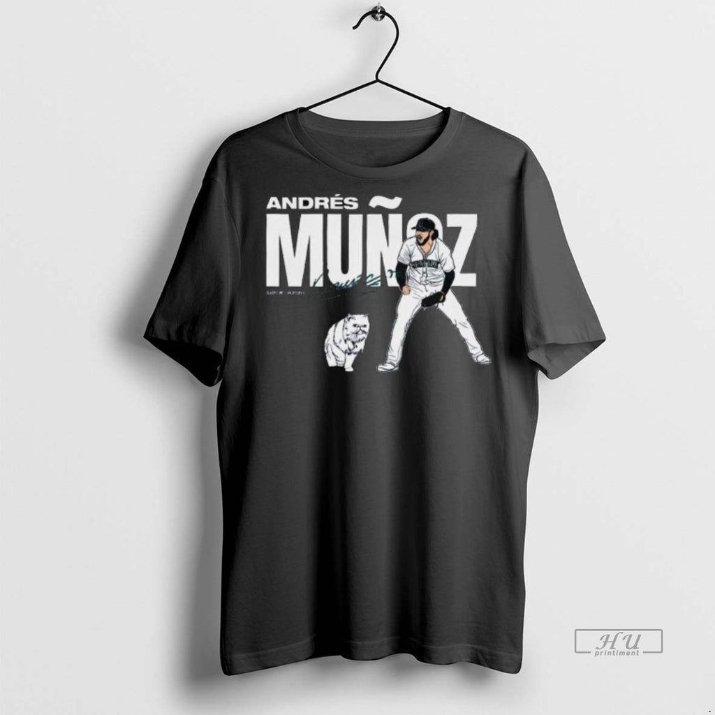 Officials Andres Munoz Seattle Mariners Signature Long Sleve Tee Shirt Sweater