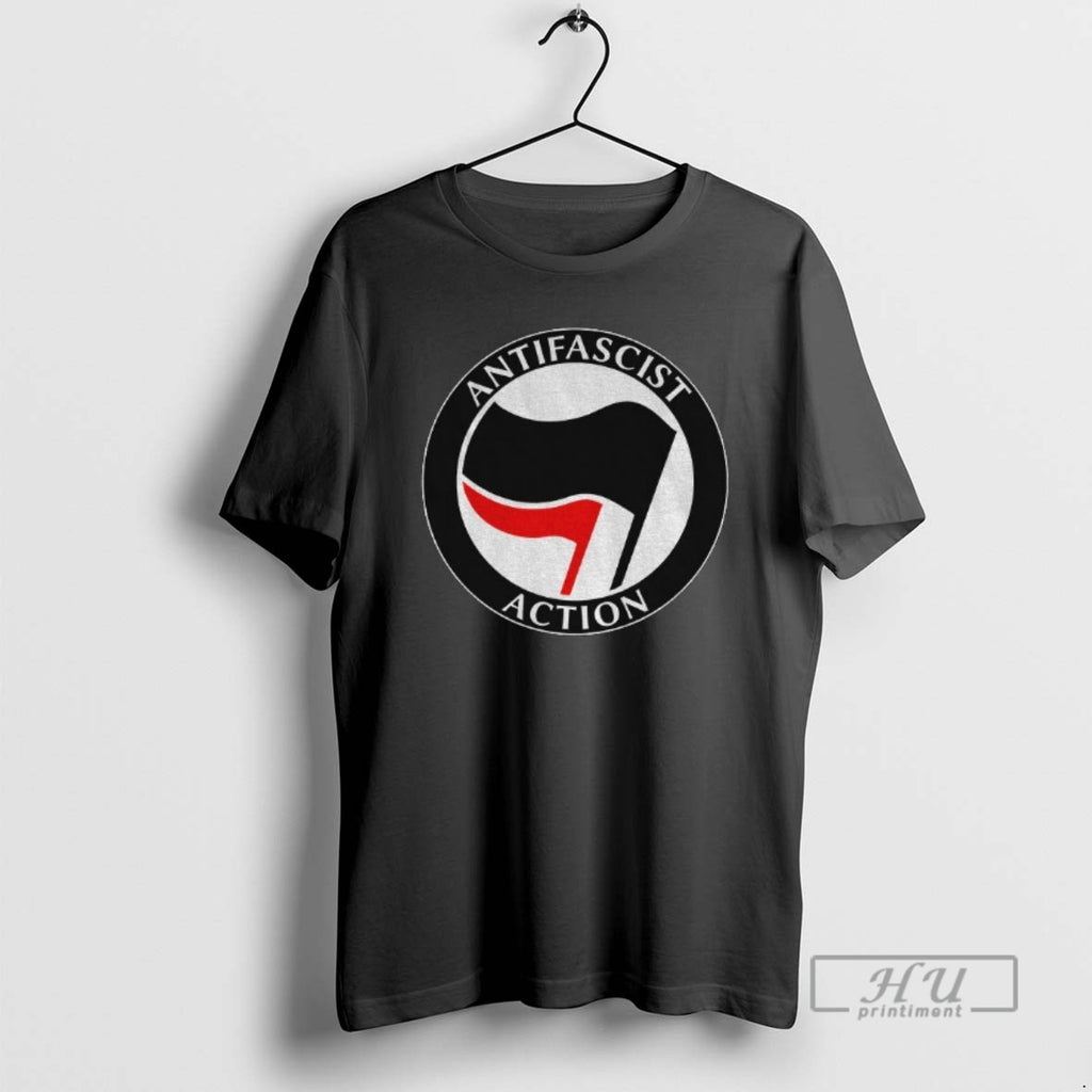 Officials Antifascist Action Flag Logo Political T Shirt