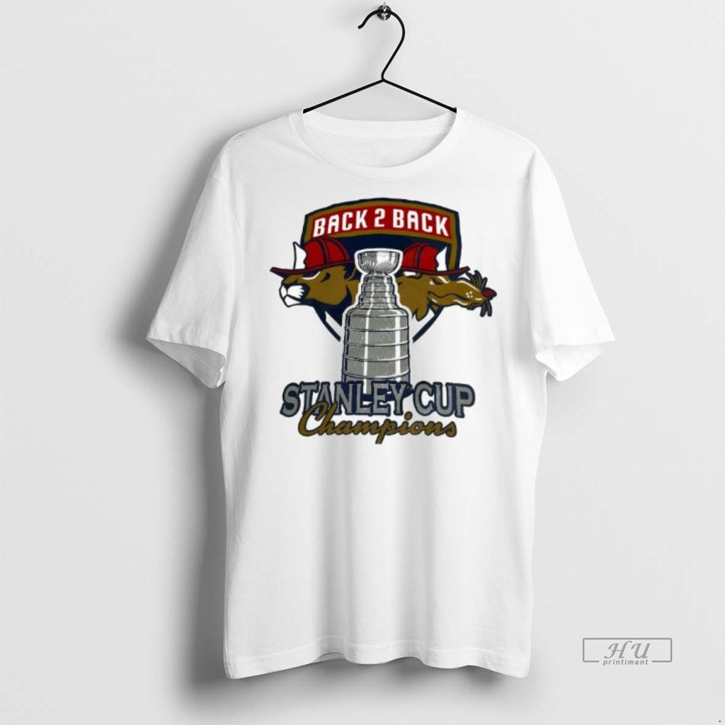 Officials Back 2 Back Florida Panthers Stanley Cup Champions Logo Tee Shirt Sweater