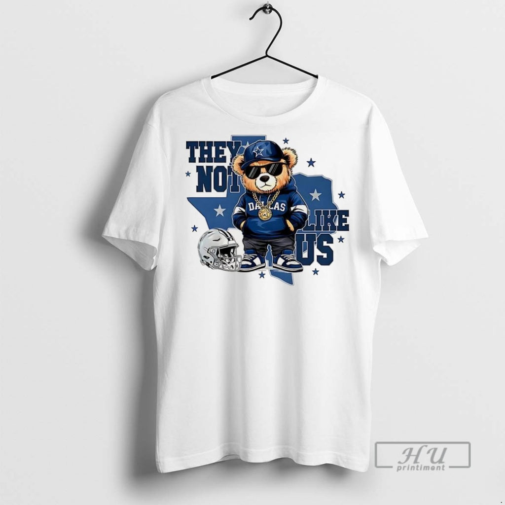 Officials Bear Dallas Cowboys Football They Not Like Us Helmet T Shirt