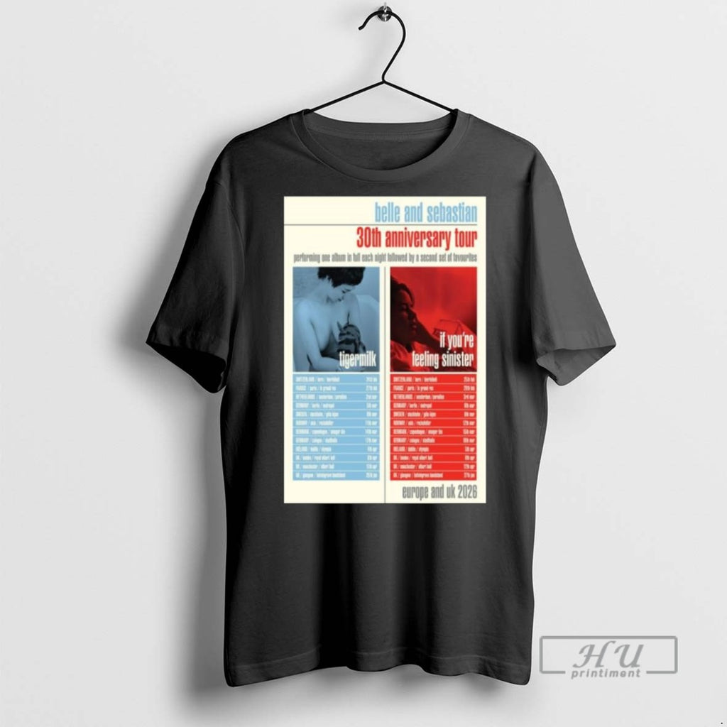 Officials Belle And Sebastian 30th Anniversary Tour Europe Uk 2026 Long Sleve T Shirt