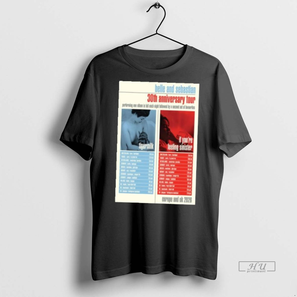 Officials Belle And Sebastian 30th Anniversary Tour Europe Uk 2026 T Shirt Sweater