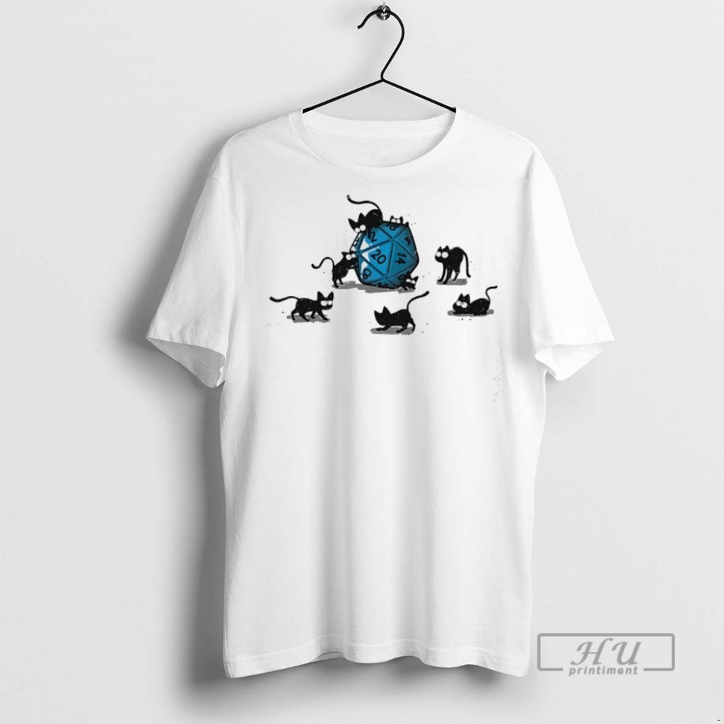 Officials Black Cats Playing With A D20 T Shirt Sweatshirt Hoodies