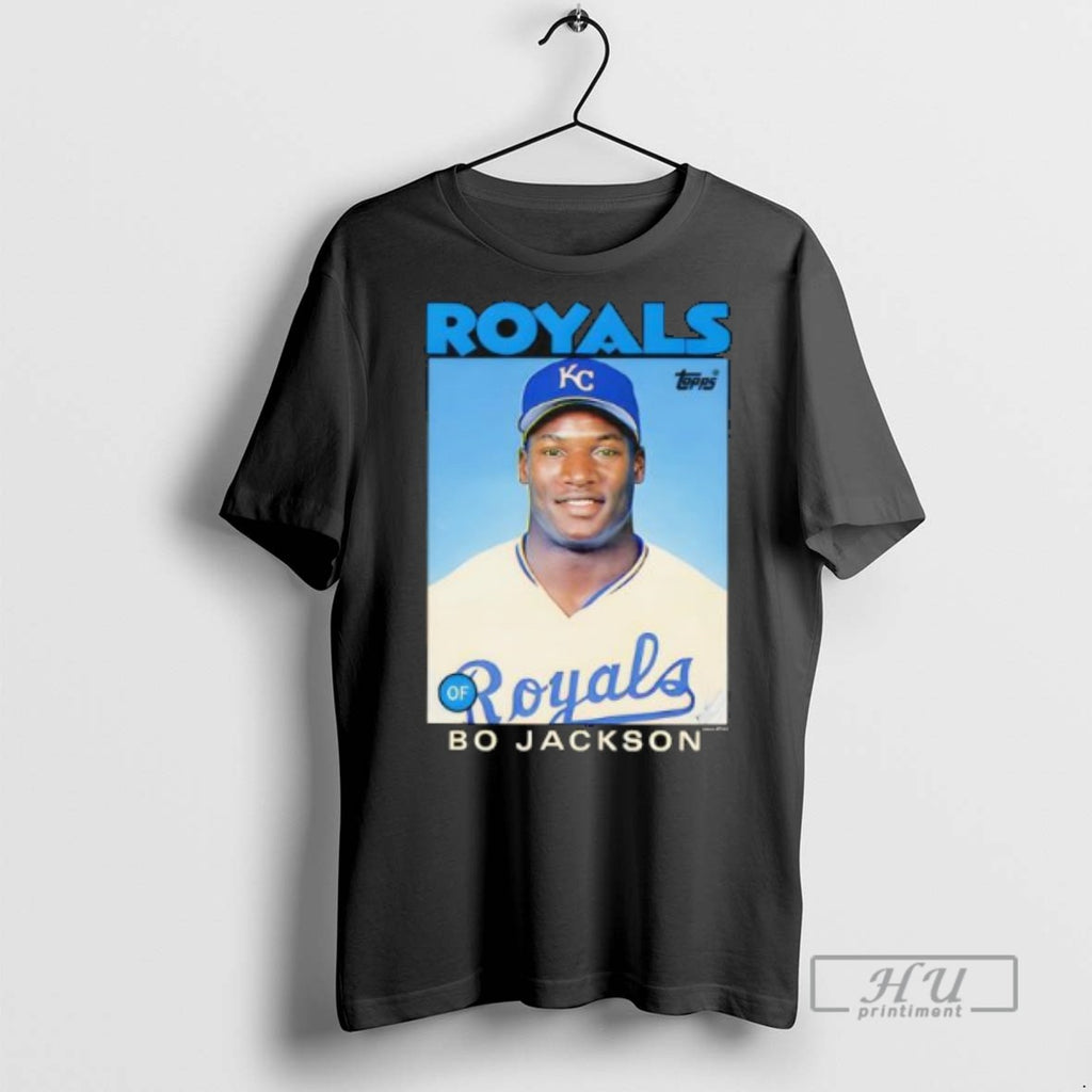 Officials Bo Jackson Kansas City Royals 1986 Topps Baseball Card Player T Shirts
