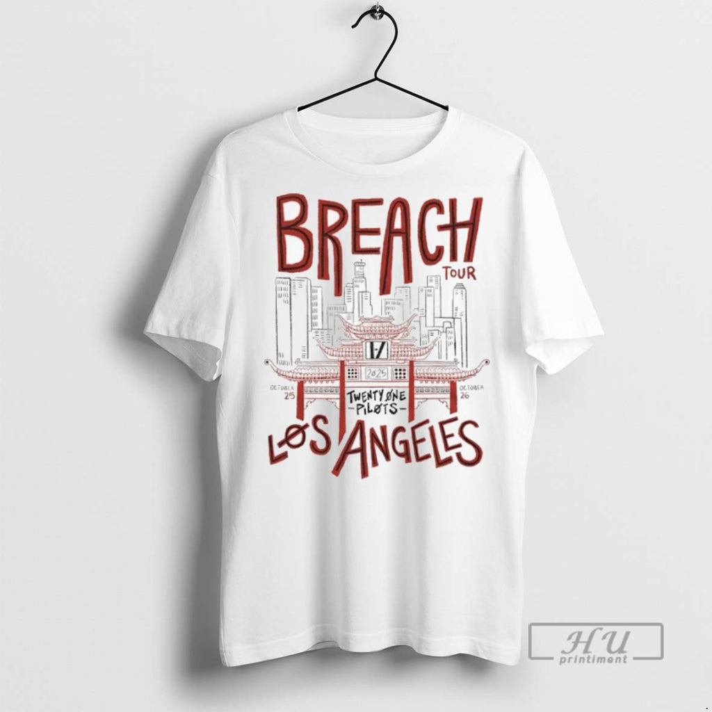 Officials Breach Tour Los Angeles Twenty One Pilots 2025 October 25th 26th T Shirt