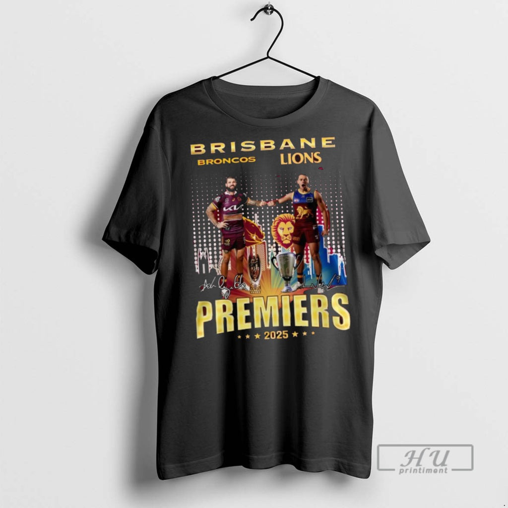 Officials Brisbane Broncos X Brisbane Lions Premiers 2025 T Shirt