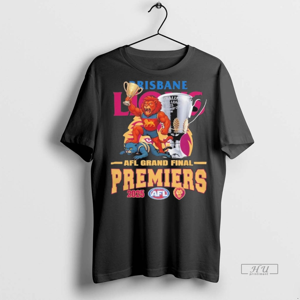 Officials Brisbane Lions Mascot Afl Grand Final 2025 Premiers Champions Tee Shirt Sweater