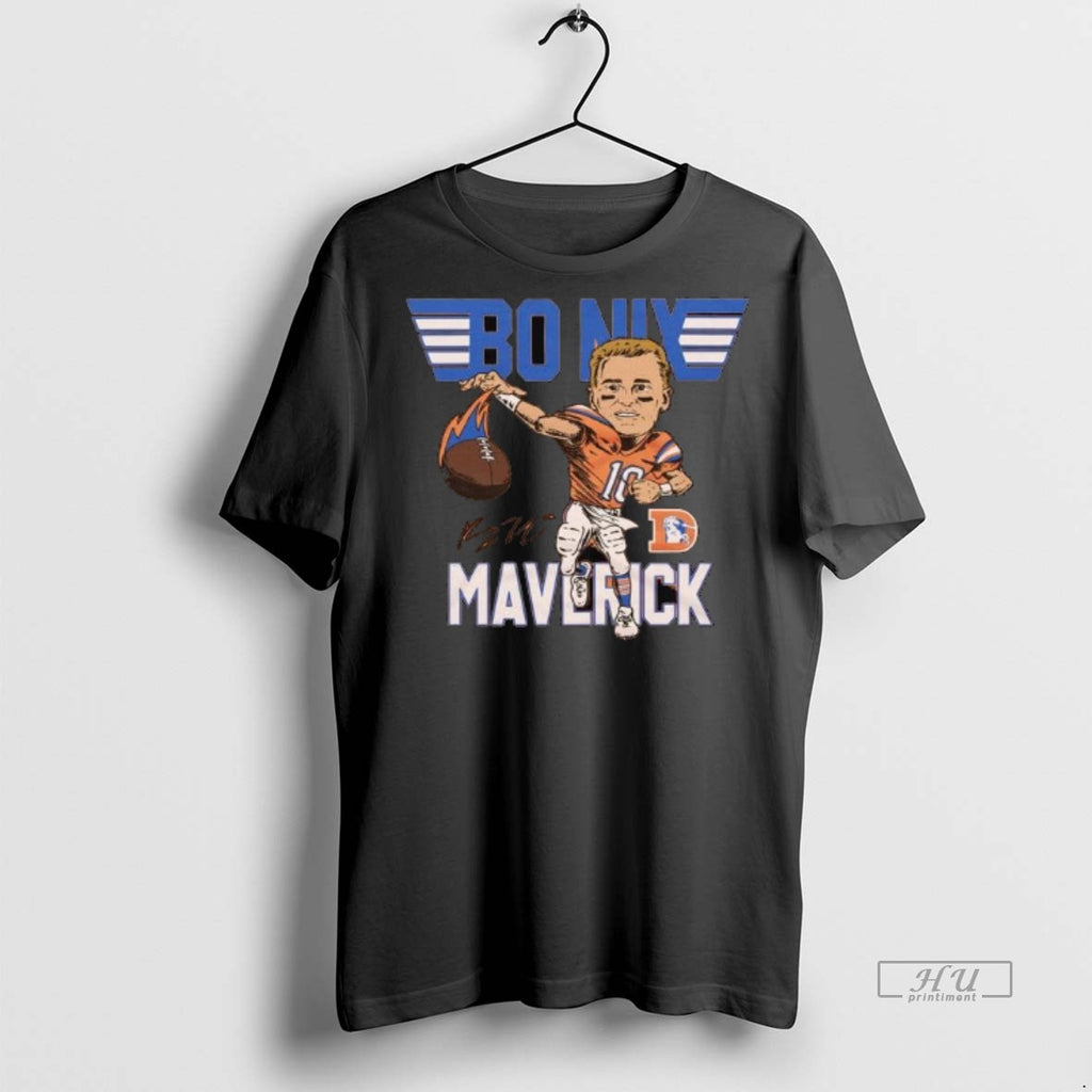 Officials Broncos Bo Nix Maverick Signature Long Sleve Tee Shirt Sweater