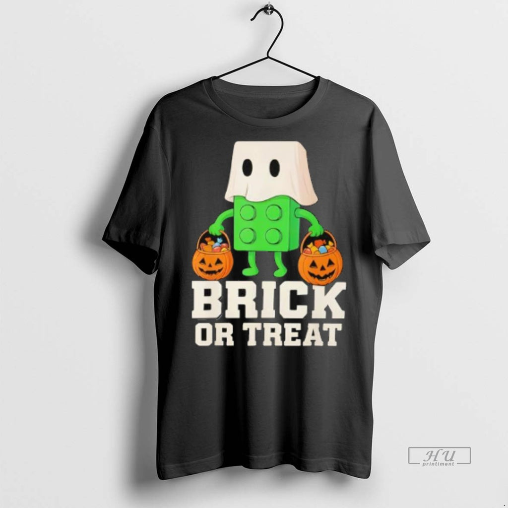 Officials Building Bricks Halloween Brick Or Treat Ghost Builder Funny Tee Shirt Sweater