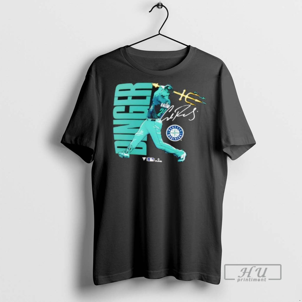 Officials Cal Raleigh Seattle Mariners Trident Swing Signature T Shirts