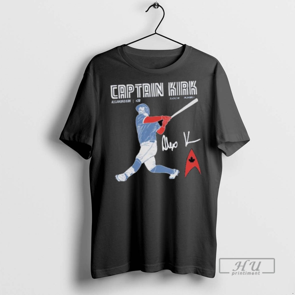Officials Captain Alejandro Kirk Toronto Blue Jays Signature Long Sleve T Shirt