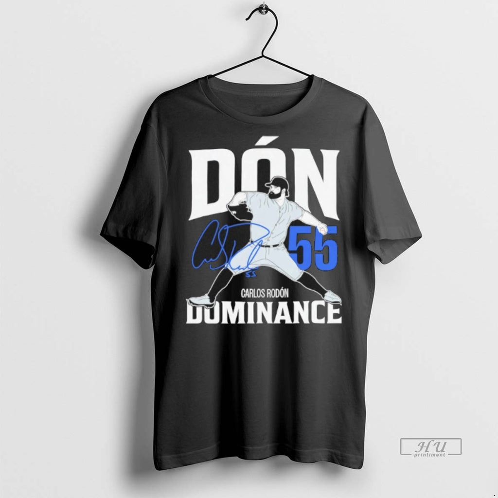 Officials Carlos Rodon 55 Don Dominance New York Yankee Autographed Tee Shirt Sweater