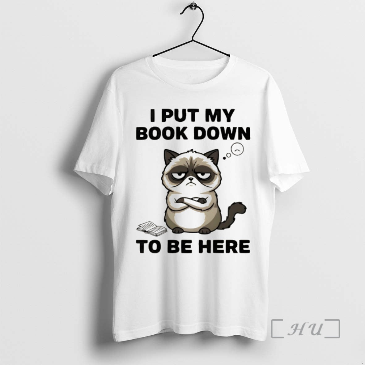Officials Cat Book Lover I Put My Book Down To Be Here Premium T Shirts