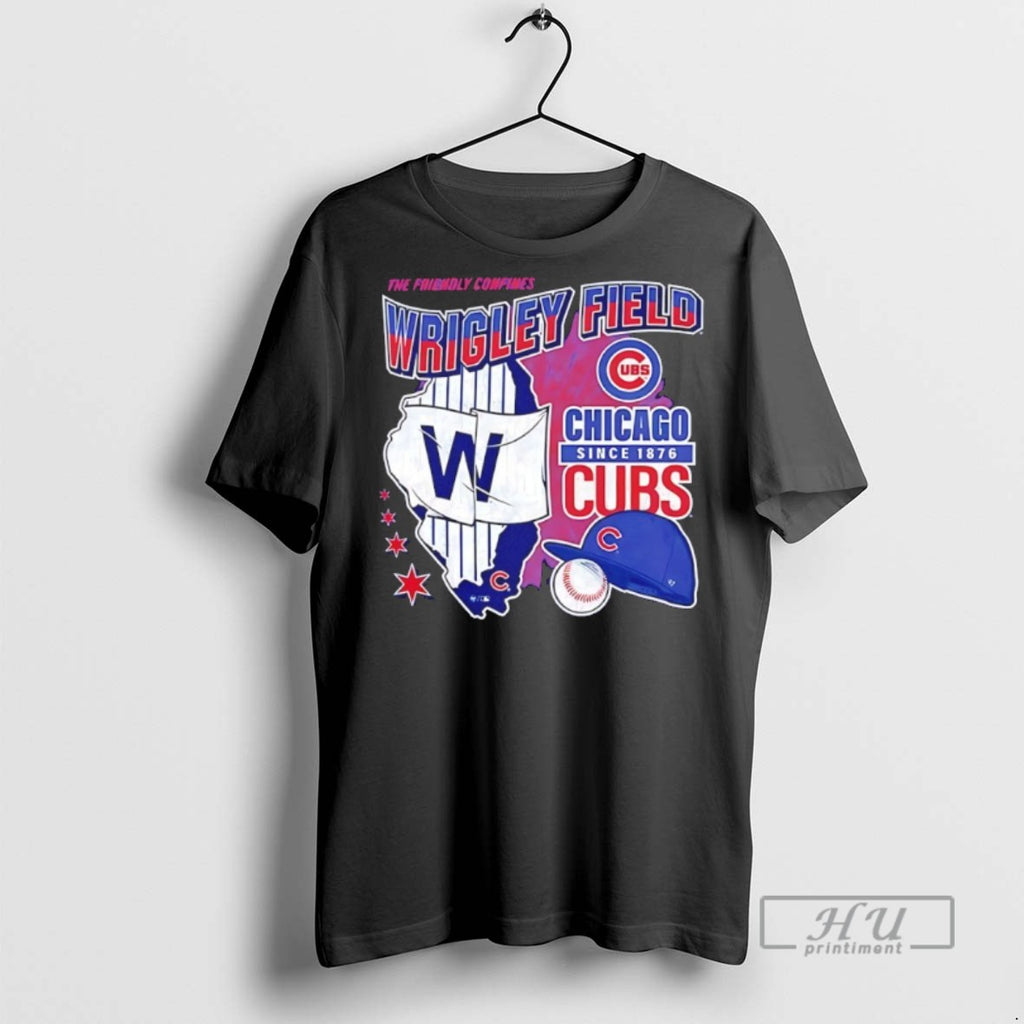Officials Chicago Cubs The Friendsly Confines 1876 Wrigley Field T Shirt