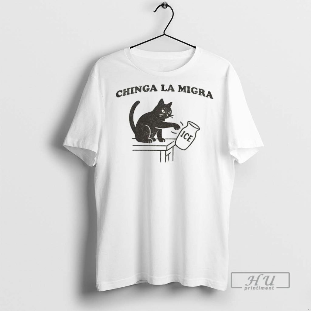 Officials Chinga La Migra Abolish Ice Funny Cat Political T Shirts