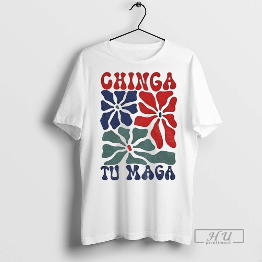Officials Chinga Tu Maga Vibrant Floral Graphic T Shirts