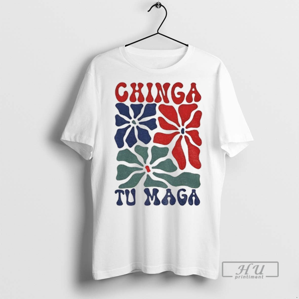 Officials Chinga Tu Maga Vibrant Floral Graphic T Shirts