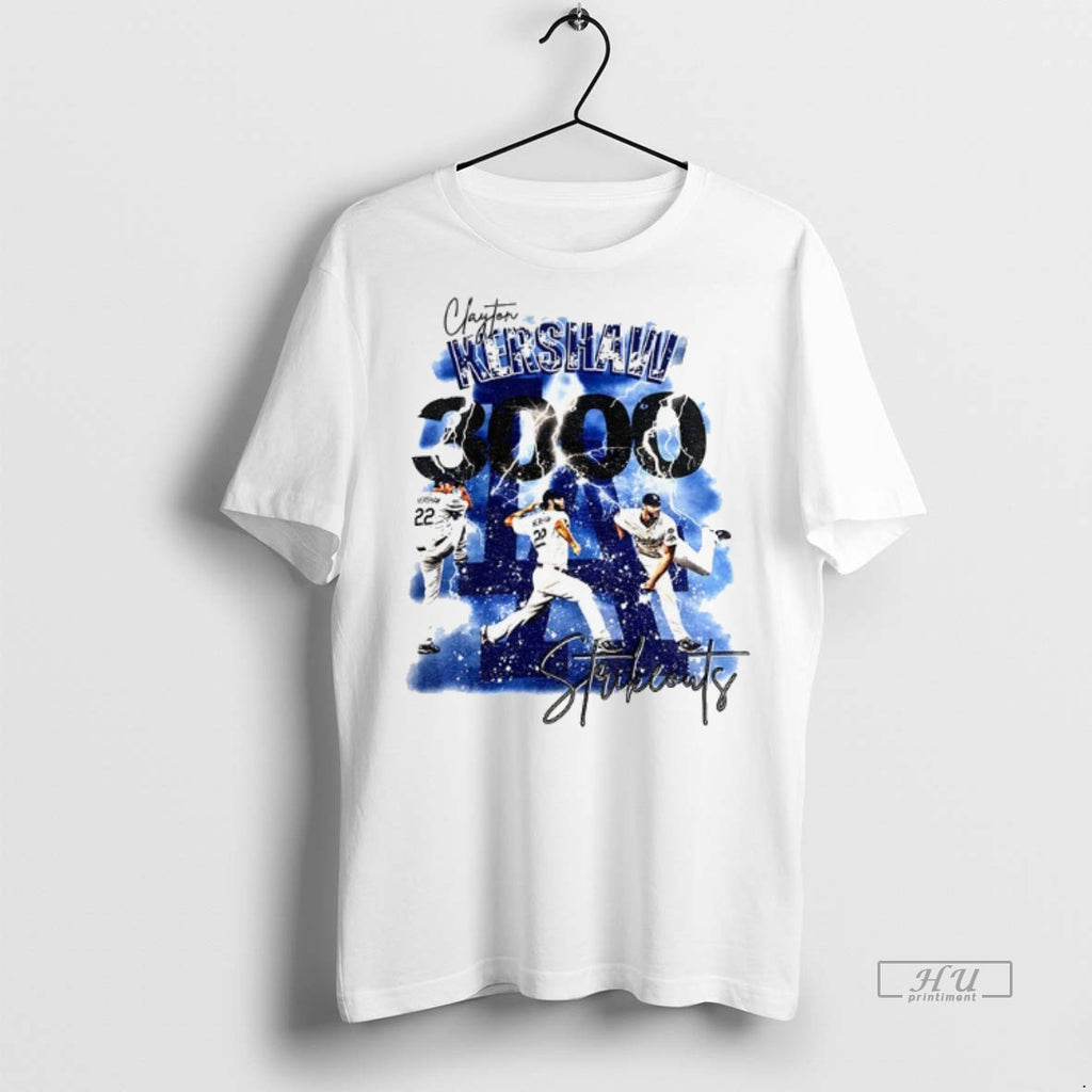 Officials Clayton Kershaw 3000 Strikeouts Los Angeles Dodgers Mlb Baseball Graphic Vintage T Shirt Sweater