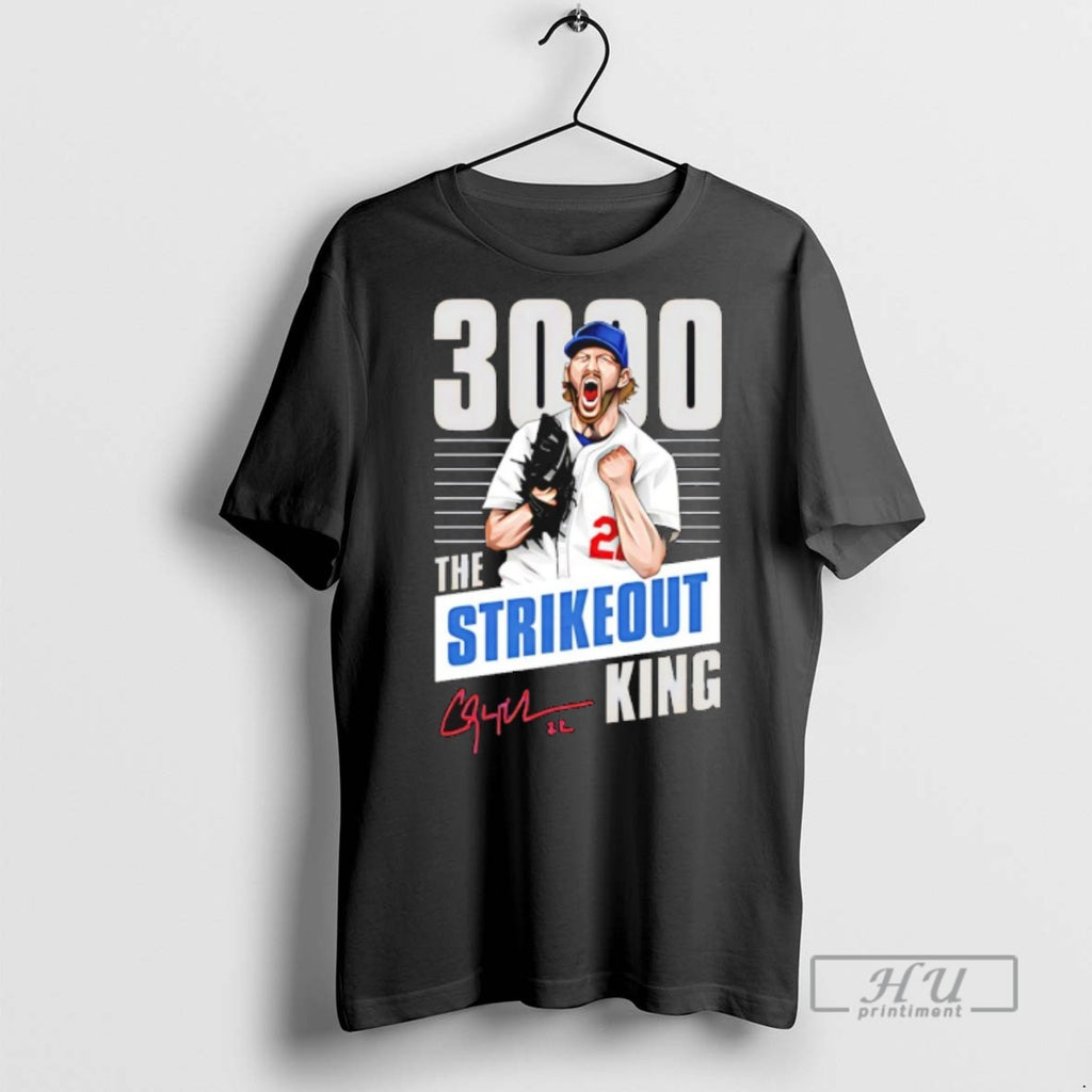 Officials Clayton Kershaw Strikeout King 3000 Los Angeles Dodgers Signature T Shirts