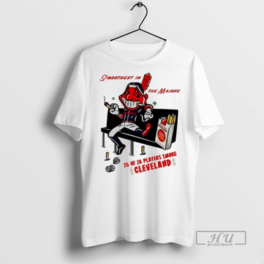 Officials Cleveland Guardians Baseball American League Central Champs 2025 Cigarettes Chief Wahoo T Shirt