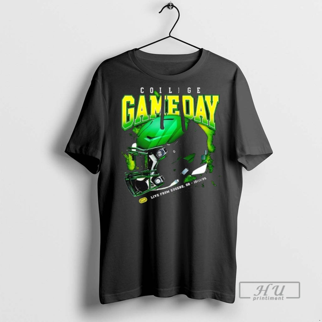 Officials College Gameday Green Football Helmet October Live From Eugenr Or Oct 11st 2025