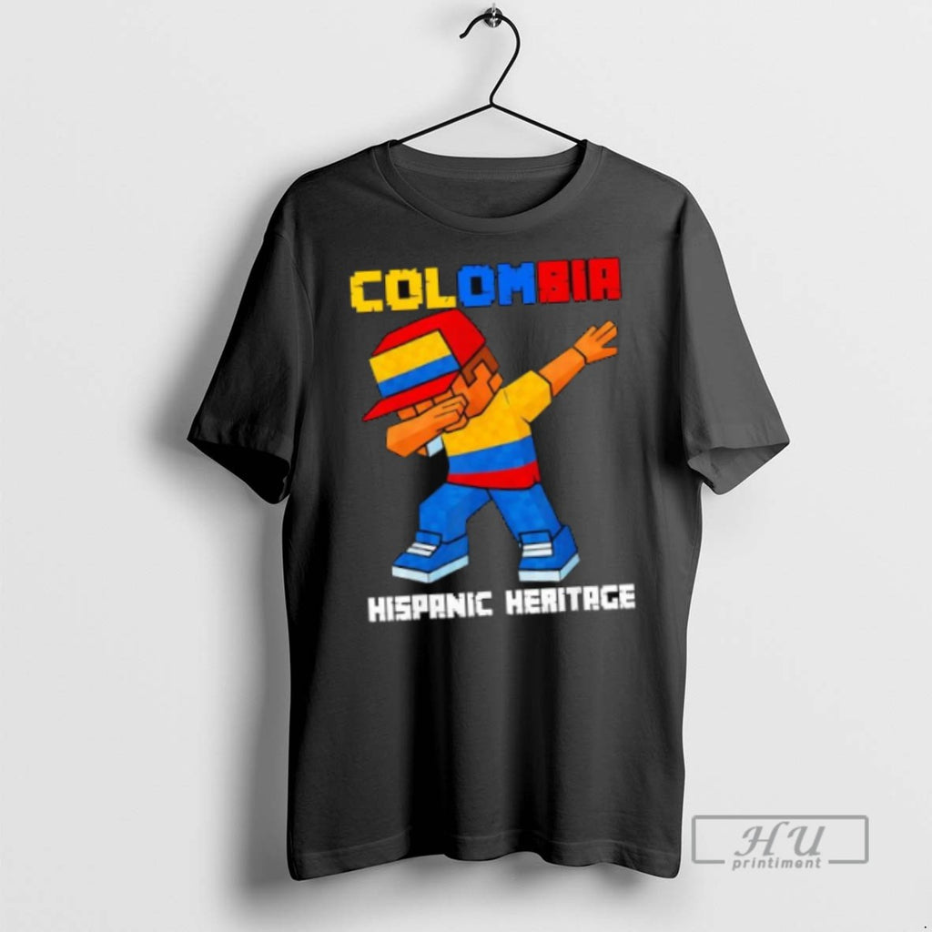 Officials Colombia Dab Boy Game Pixel Hispanic Heritage Colombian T Shirt