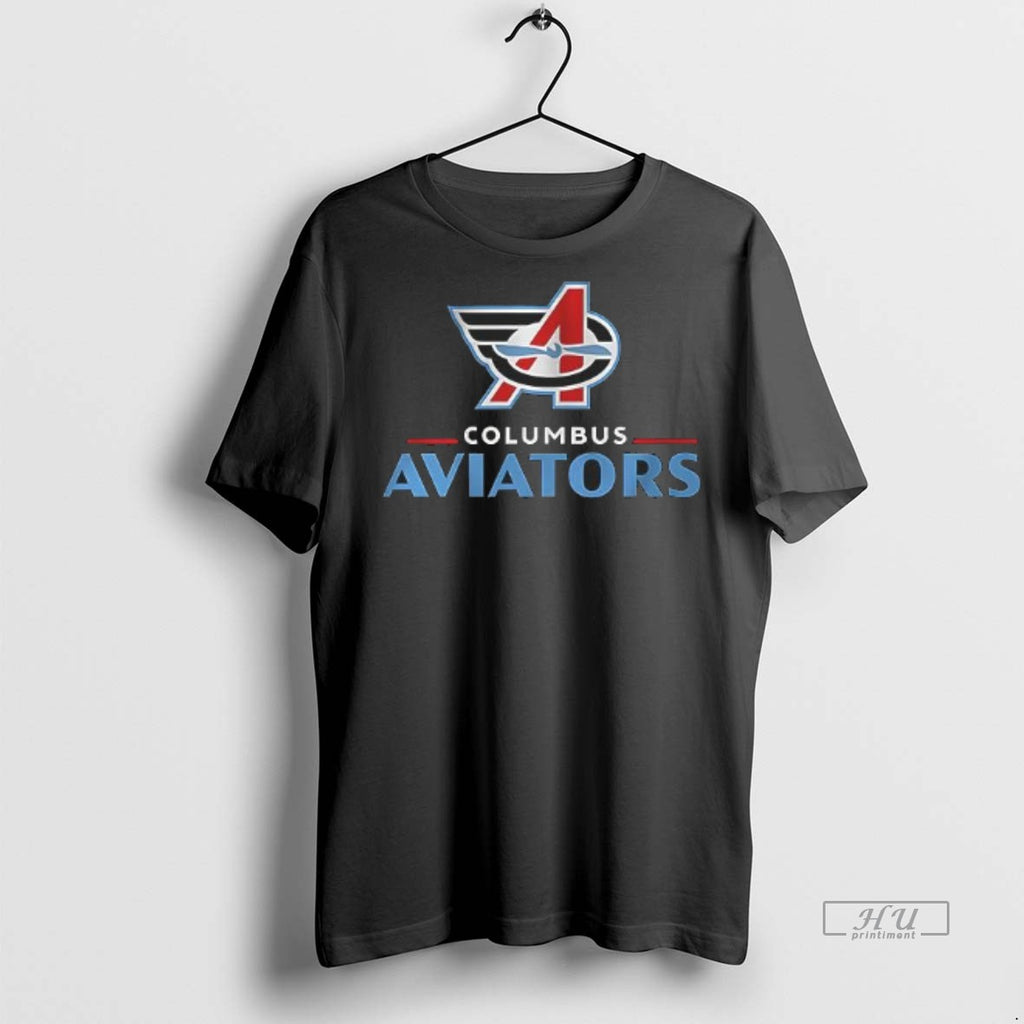 Officials Columbus Aviator Lockup Logo Style Tee Shirt Sweater
