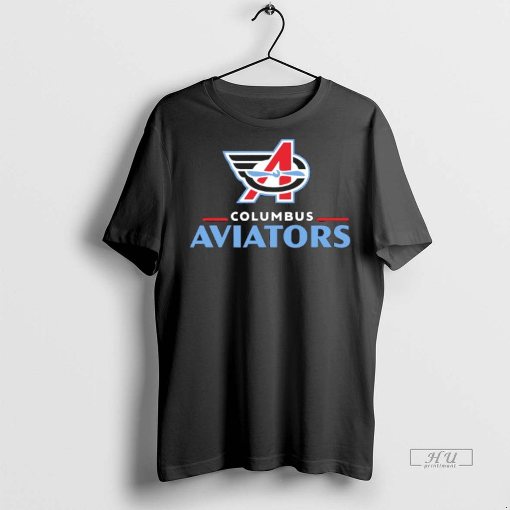 Officials Columbus Aviators Lockup Logo Tee Shirt Sweater