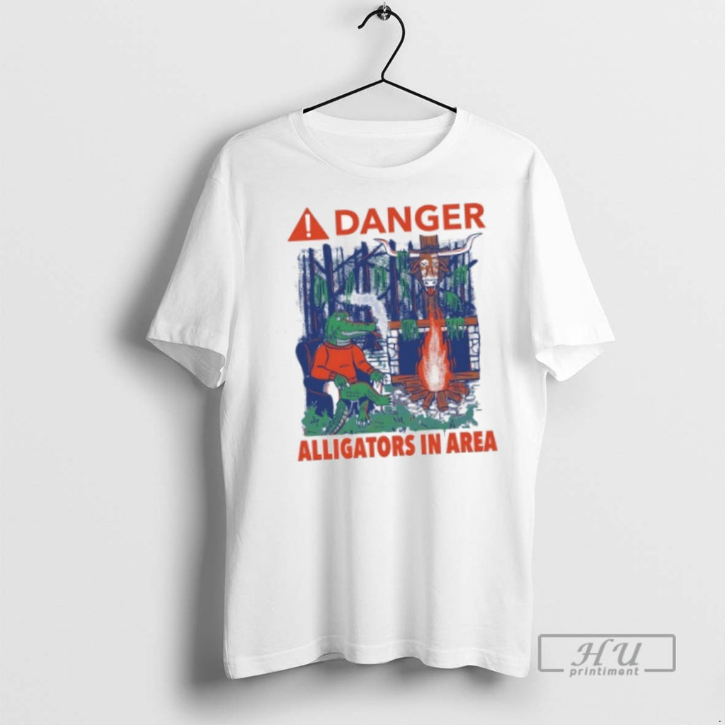 Officials Danger Alligators In Area Florida Gators Beat Texas Longhorns T Shirt