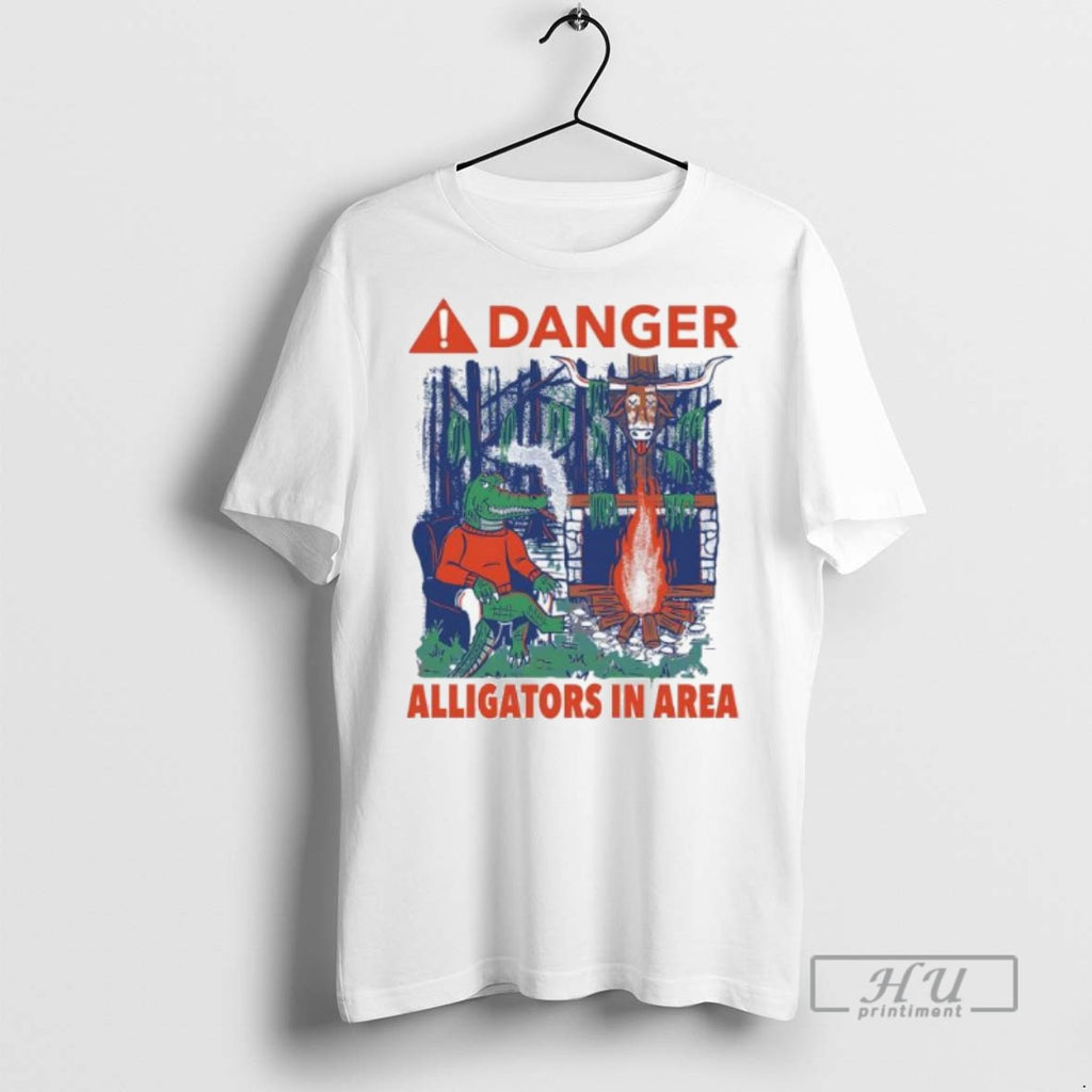 Officials Danger Alligators In Area Florida Gators Beat Texas Longhorns Tee Shirt