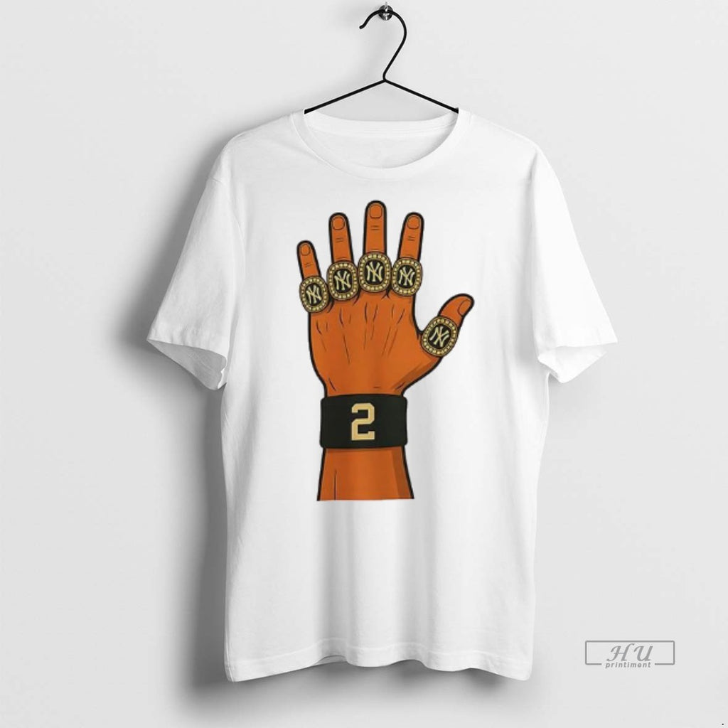 Officials Derek Jeter 5 Ring Tribute Tee Shirt Sweater