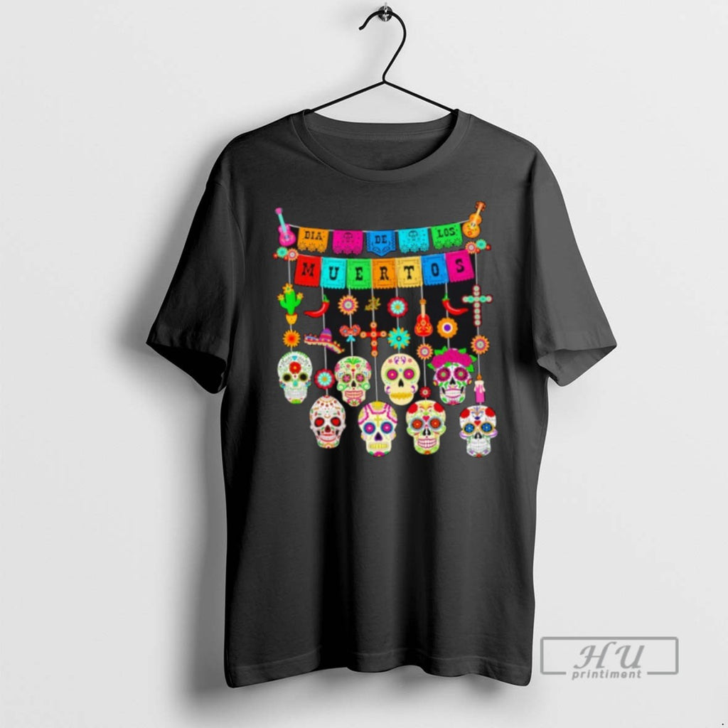 Officials Dia De Los Muertos Funny Day Of The Dead Hanging Skulls T Shirt