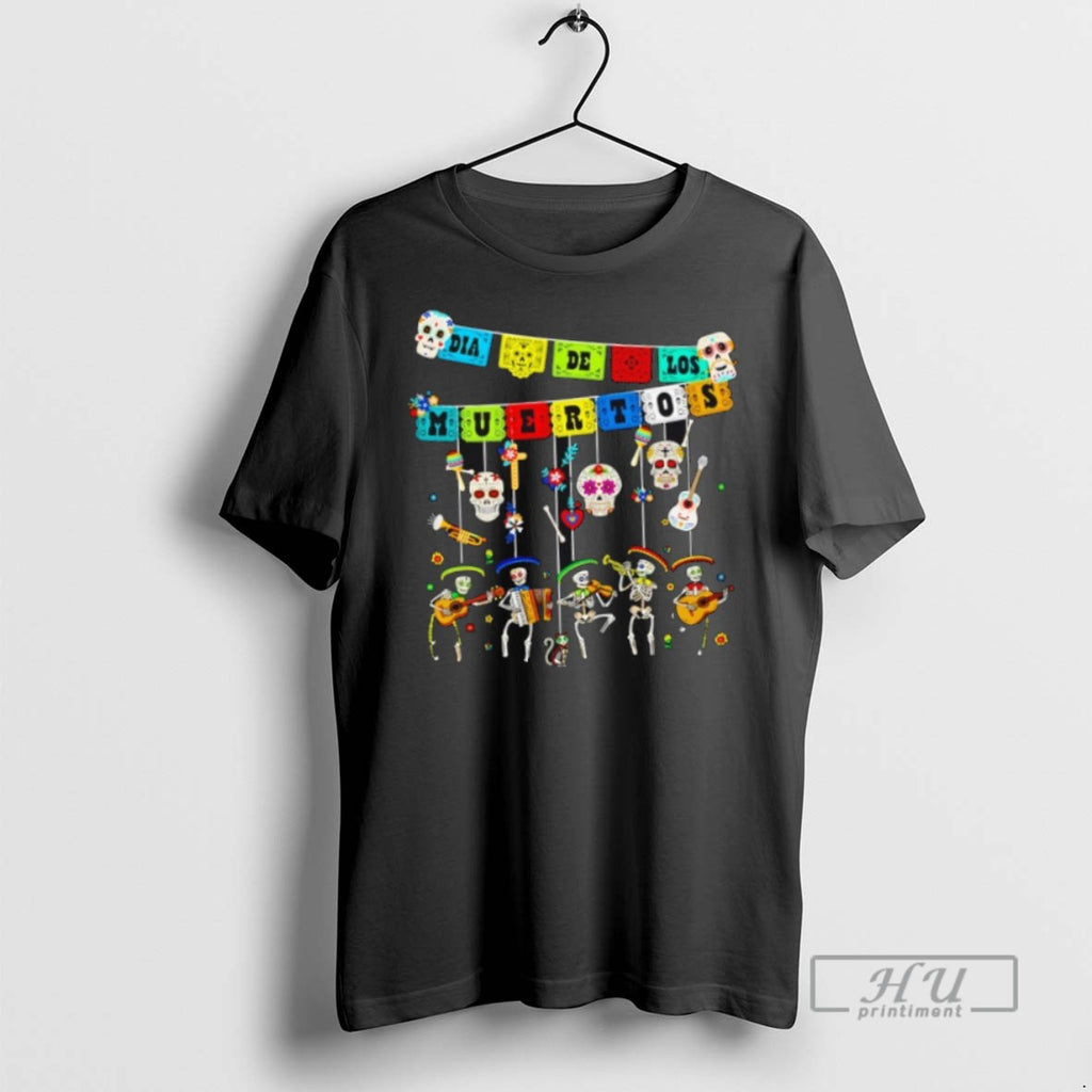 Officials Dia De Los Muertos Hanging Skulls And Mariachi T Shirt