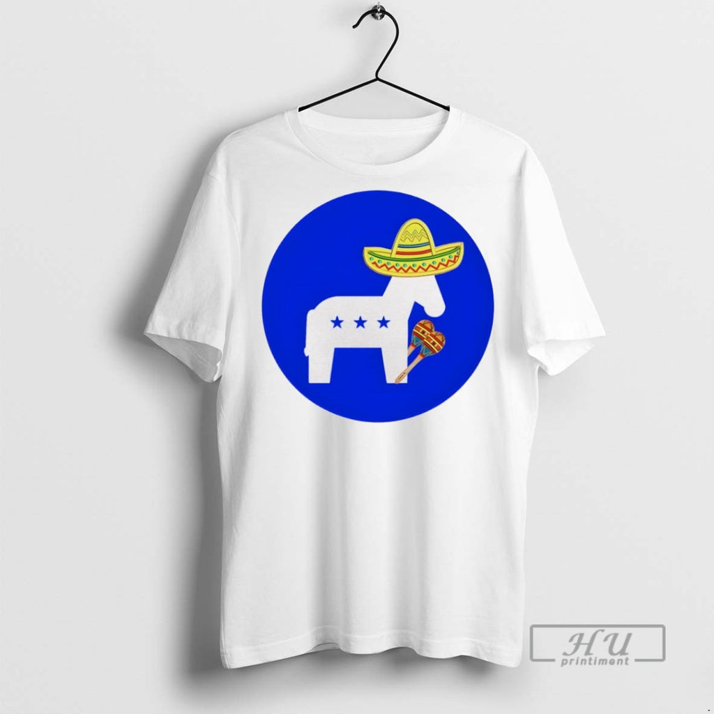 Officials Donkey Republic Wearing Mexican Hat Cinco De Mayo T Shirt