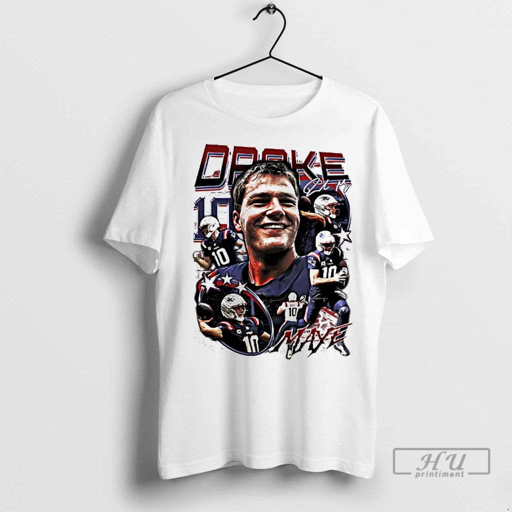 Officials Drake Maye Picture Collage Ne Patriots T Shirt