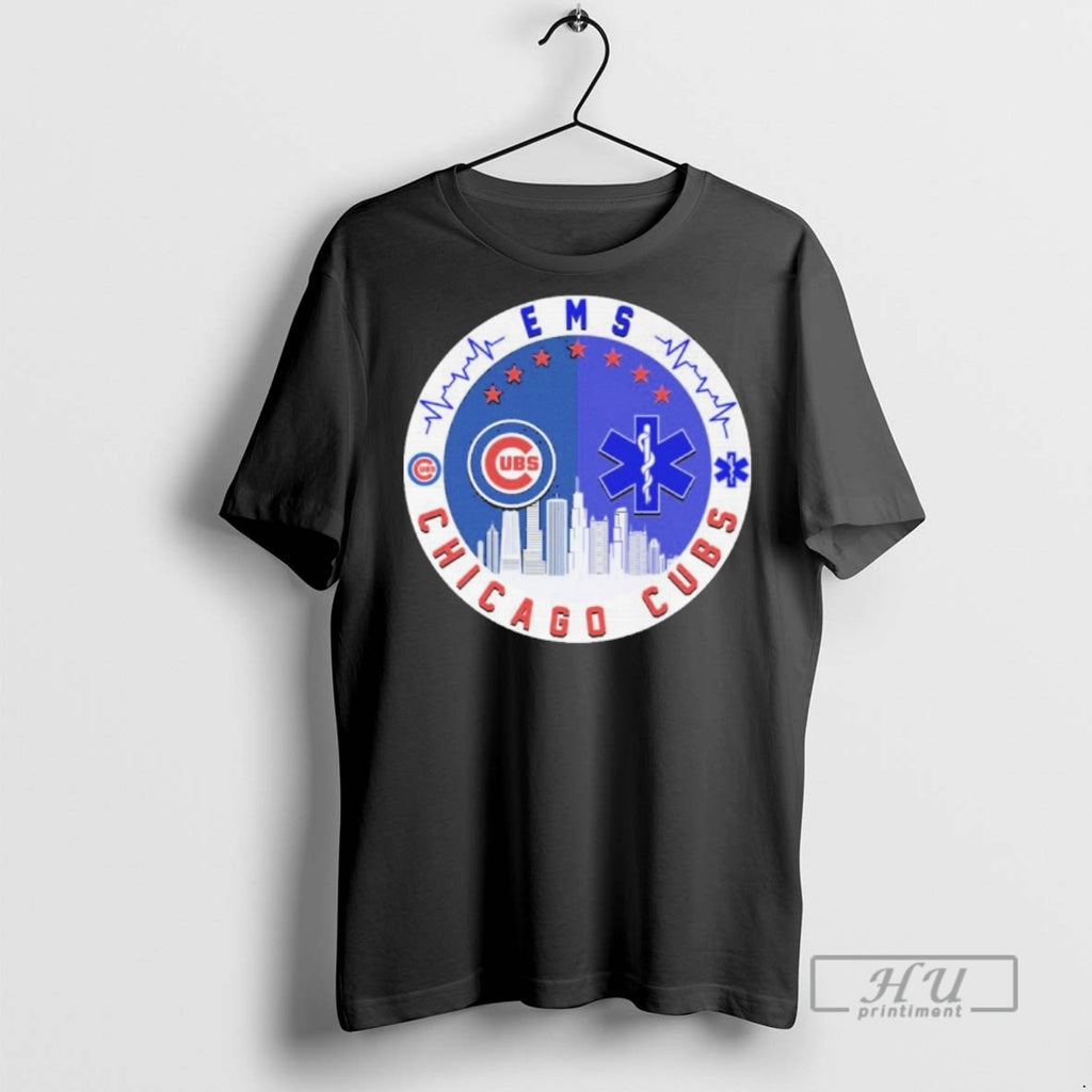 Officials Ems X Chicago Cubs Skyline T Shirt