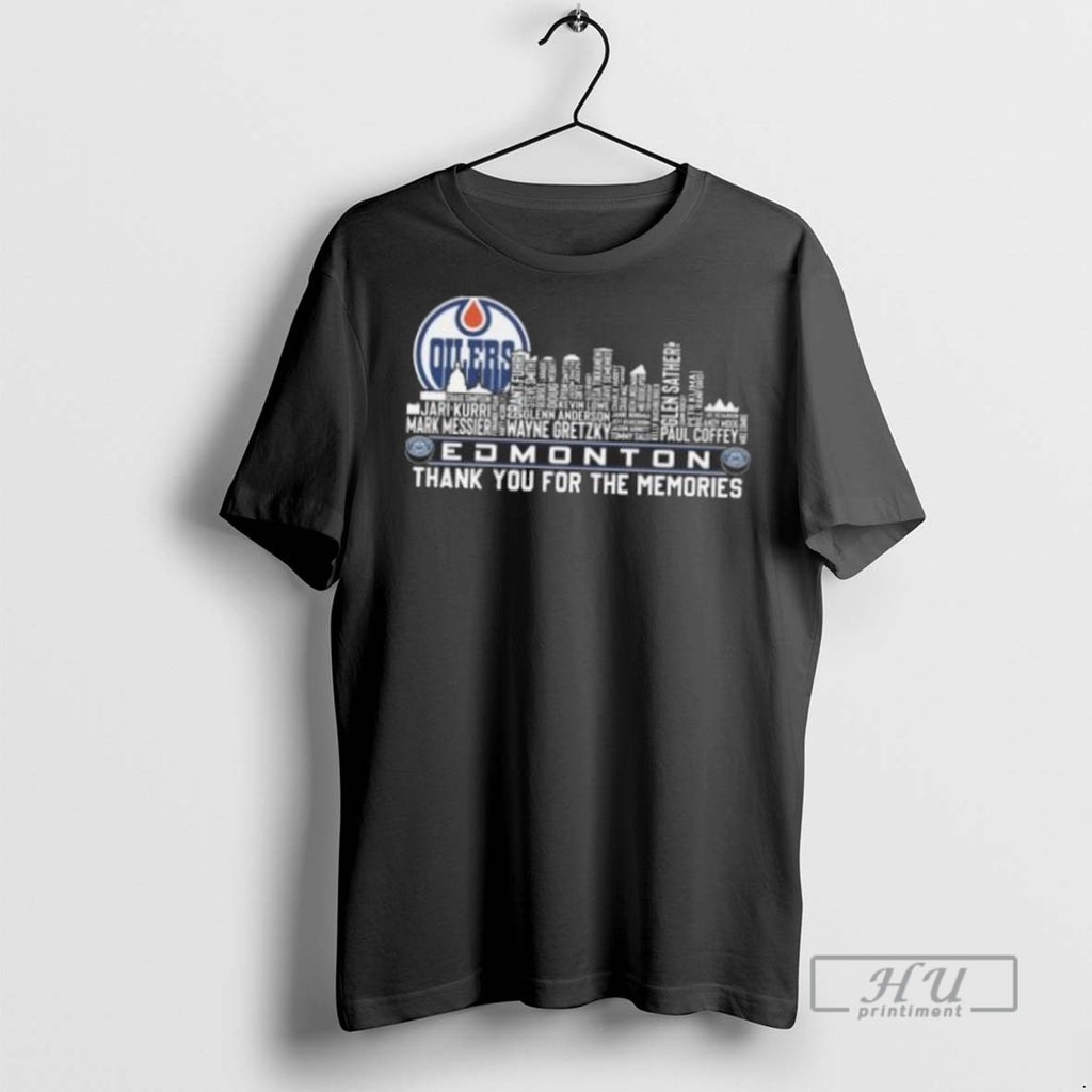 Officials Edmonton Oilers Skyline Names Thank You For The Memories 2025 T Shirt