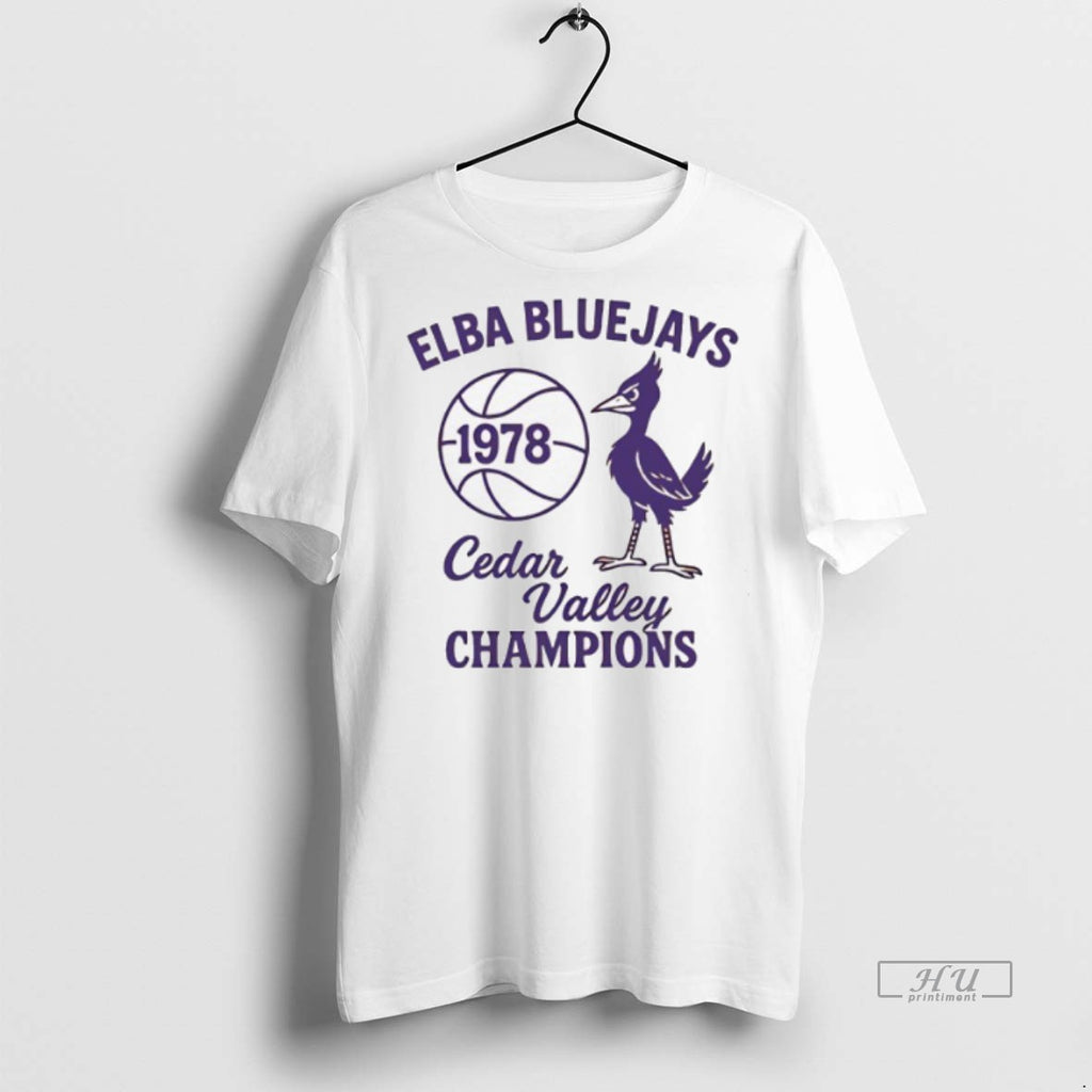 Officials Elba Bluejays 1978 Cedar Valley Champions Tee Shirt Sweater