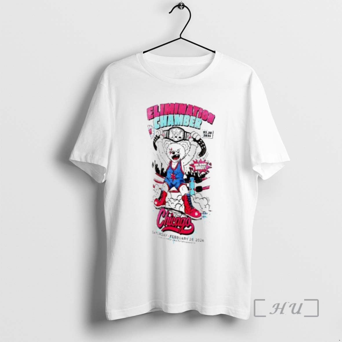 Officials Elimination Chamber 2026 Chicago Cartoon Bear