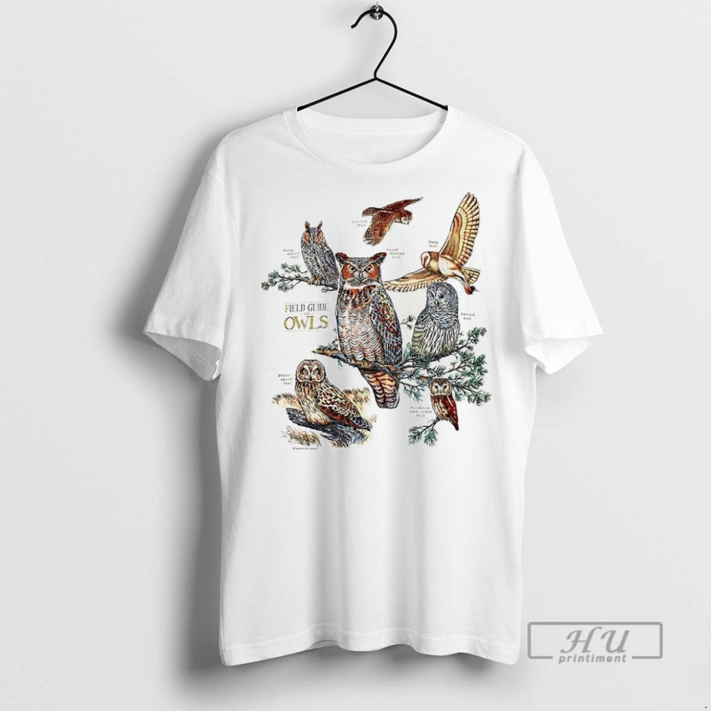 Officials Field Guide To Owls Illustration Nature T Shirt