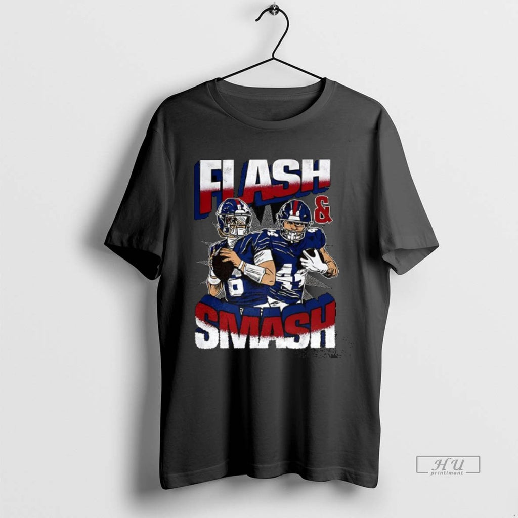 Officials Flash And Smash Jaxson Dart And Cam Skattebo New York Giants Tee Shirt Sweater