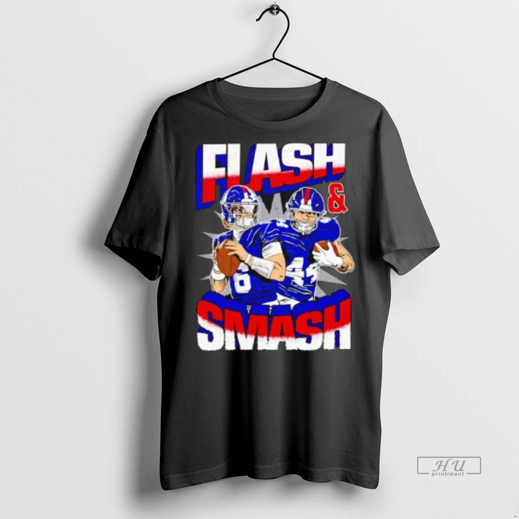 Officials Flash And Smash New York Giants Tee Shirt Sweater