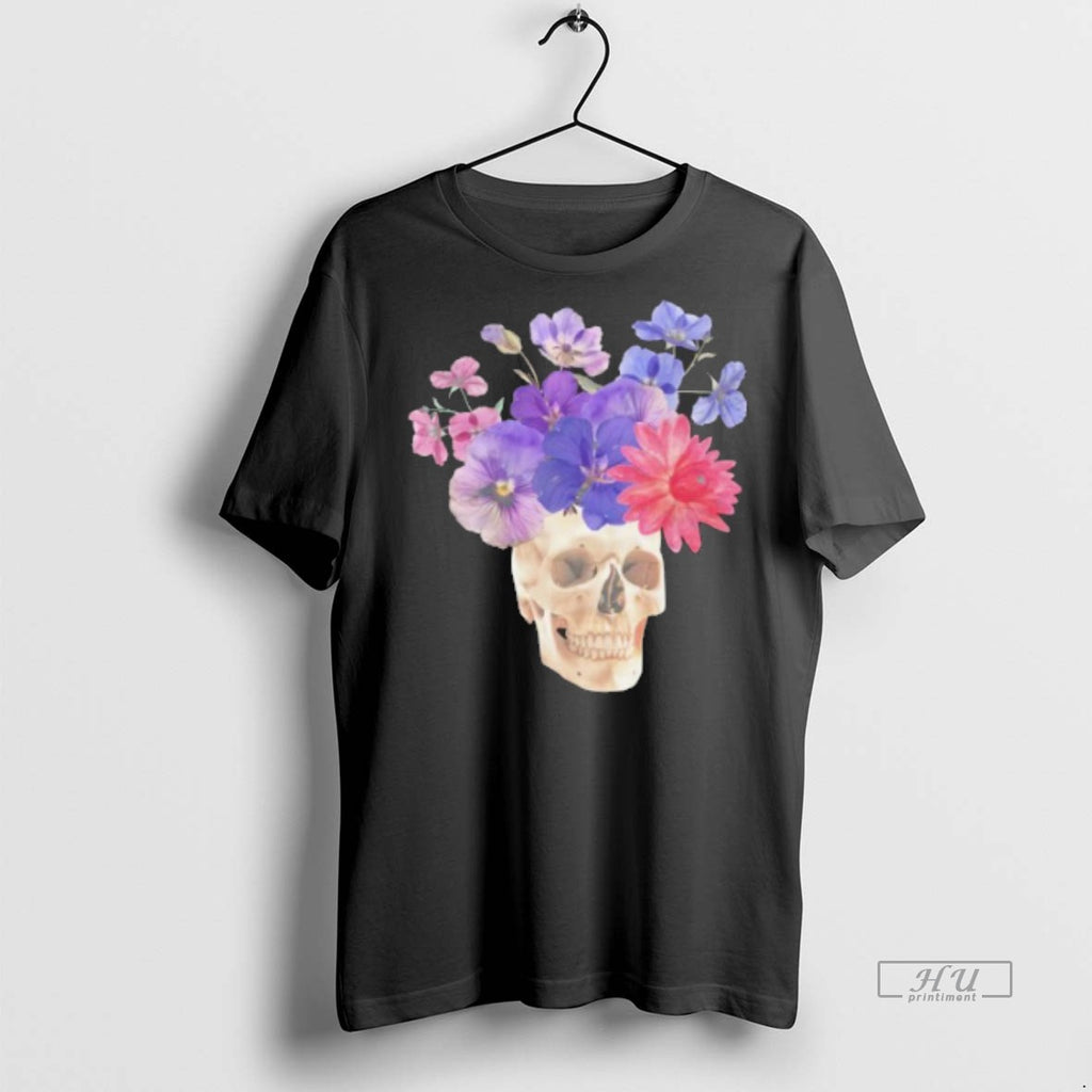 Officials Floral Skull Collage Tee Shirt Sweater