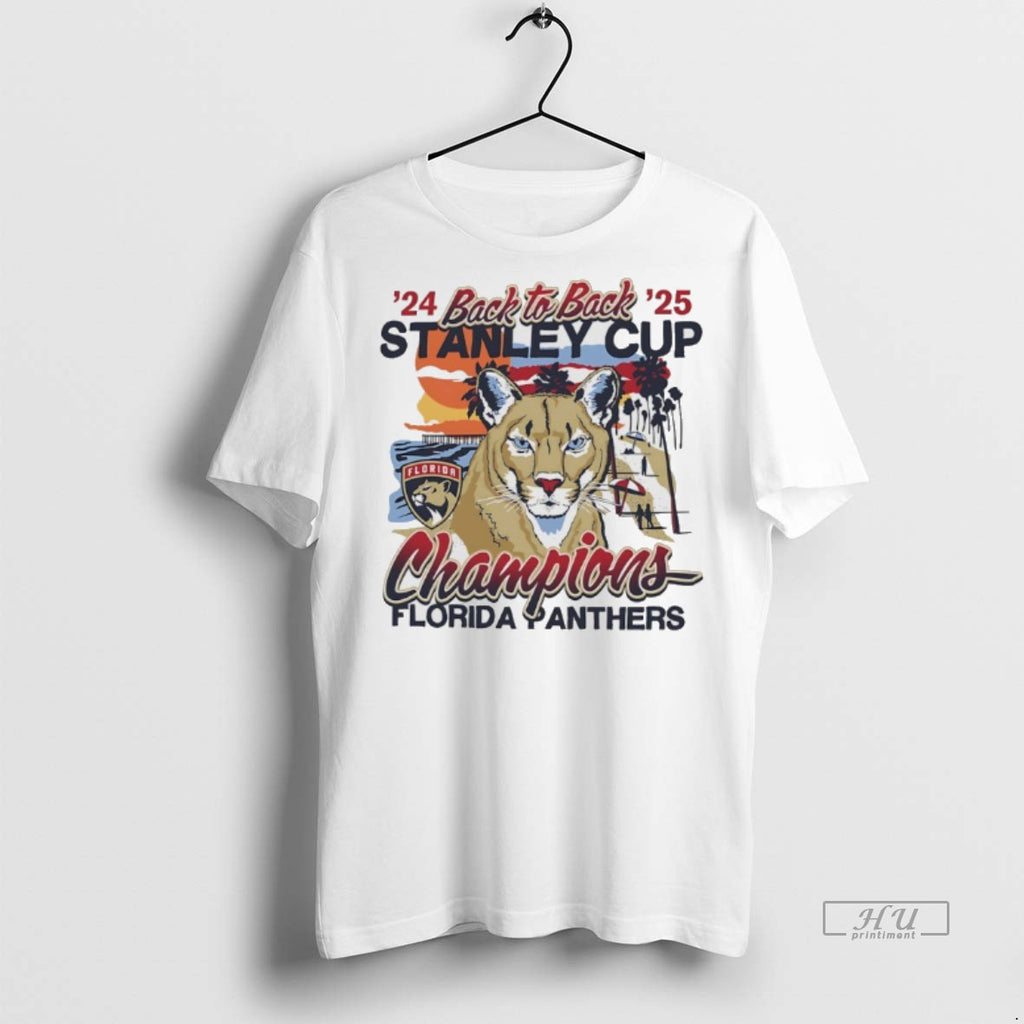 Officials Florida Panthers 24 25 Back To Back Stanley Cup Champions Sunset Tee Shirt Sweater