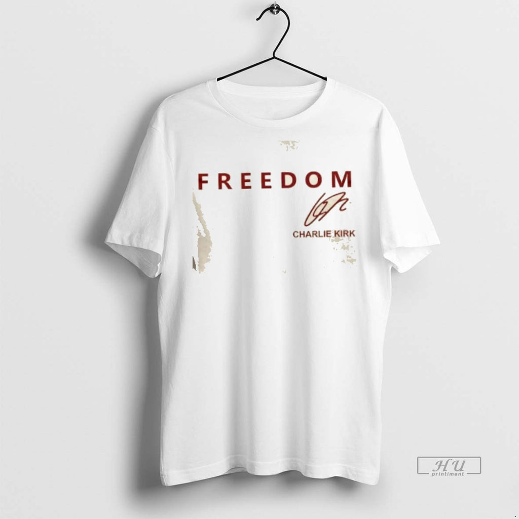 Officials Freedom Charlie Kirk X University Of Oklahoma Signature 2 Sided T Shirt Sweater