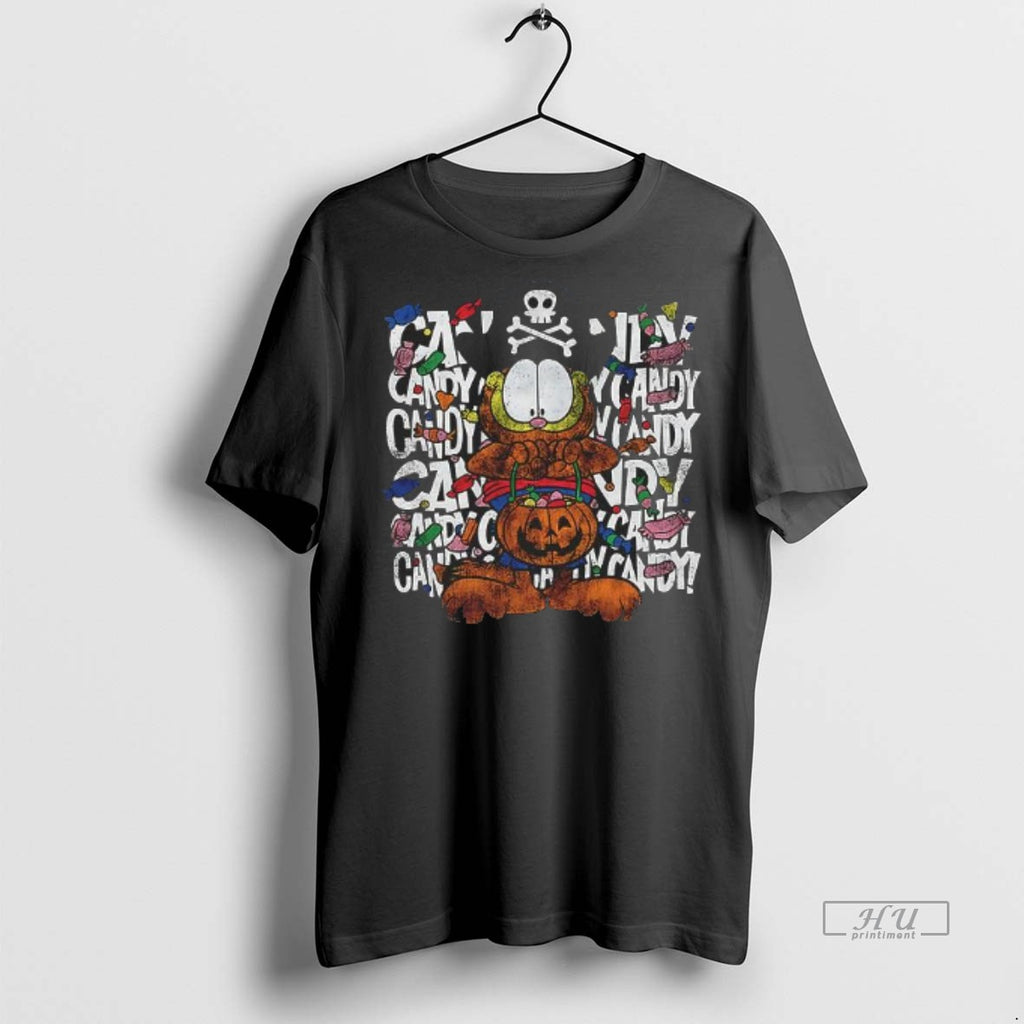 Officials Garfield Halloween Candy Repeat Retro Tee Shirt Sweater