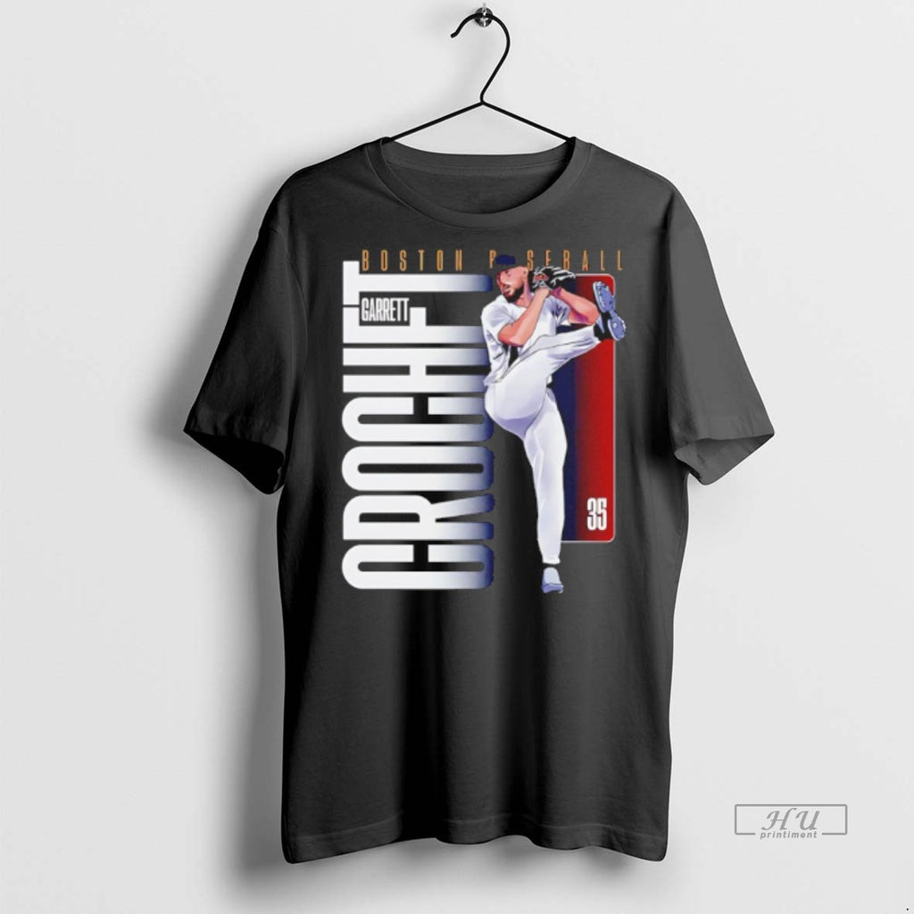 Officials Garrett Crochet 35 Boston Red Sox Vertical Name And Number Tee Shirt Sweater