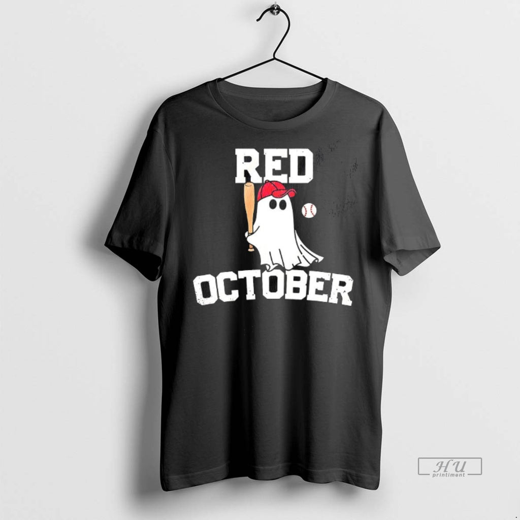 Officials Ghost Playing Baseball Red October Halloween T Shirt Sweater