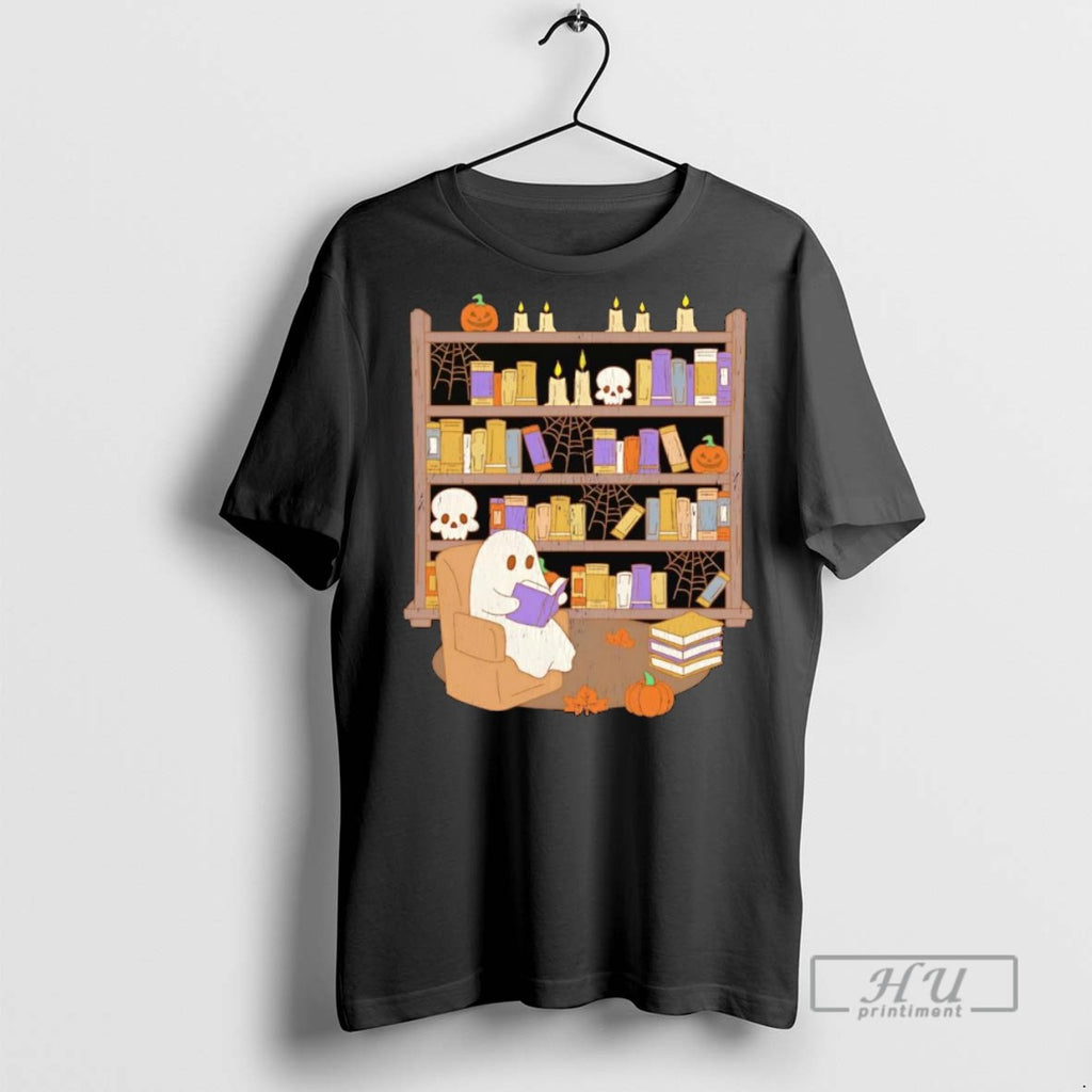 Officials Ghost Reading Book Library Halloween T Shirt
